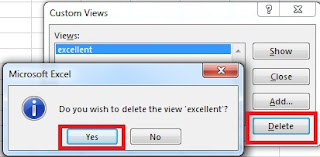 How to use Custom View Option in Excel in Hindi