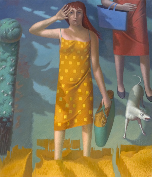 VINCENZO CALLI - "Demetra" - arte pinturas al óleo - mujer en dia soleado recogiendo trigo - cool stuff