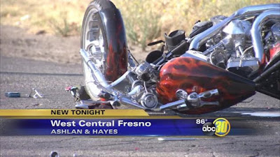fresno motorcycle truck accident ashlan hayes avenues critical injuries