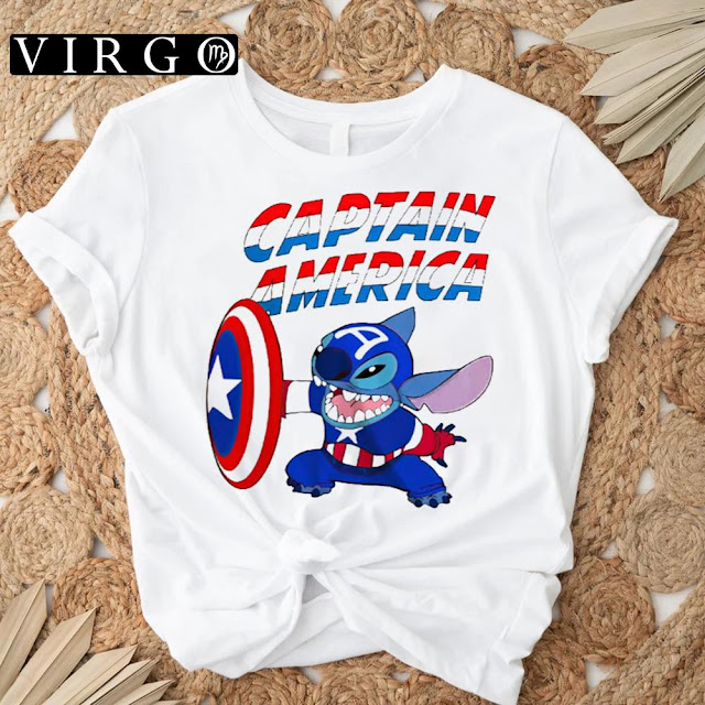 Stitch Avengers Captain America T-shirt