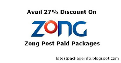 Zong Offers 27% discount on Monthly postpaid packages