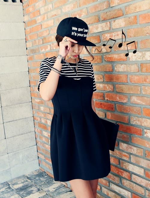 Striped Yoke Dress