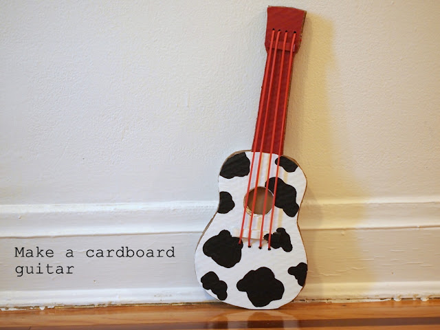 how to make a cardboard guitar for kids