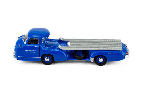 test racing car transporters 1:43 centauria, mercedes-benz blue wonder 1:43