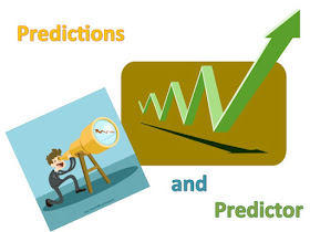 Picture shows a predictor with a telescope and a gazing at a climbing graph