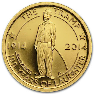 Tuvalu 25 Dollars Gold Coin, Charlie Chaplin