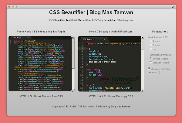 CSS Beautifier Tool Untuk Merapihkan CSS Yang Berantakan