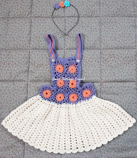 PINAFORE BABY DRESS - 2 with matching headband - a free crochet pattern from Sweet Nothings Crochet