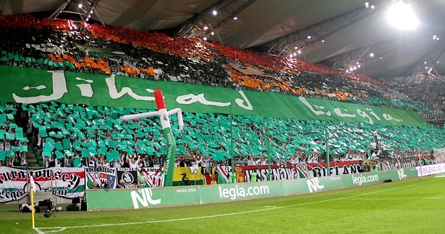 Polish soccer fans wave massive "Jihad" banner at Israeli team ~ Elder