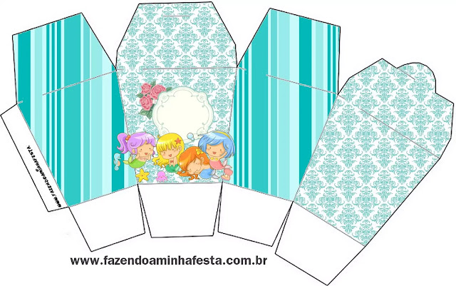 Baby Mermaid: Free Printable Boxes.