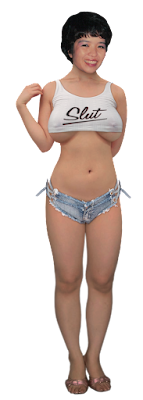 Girl big tits slut crop top underboob PNG clipart