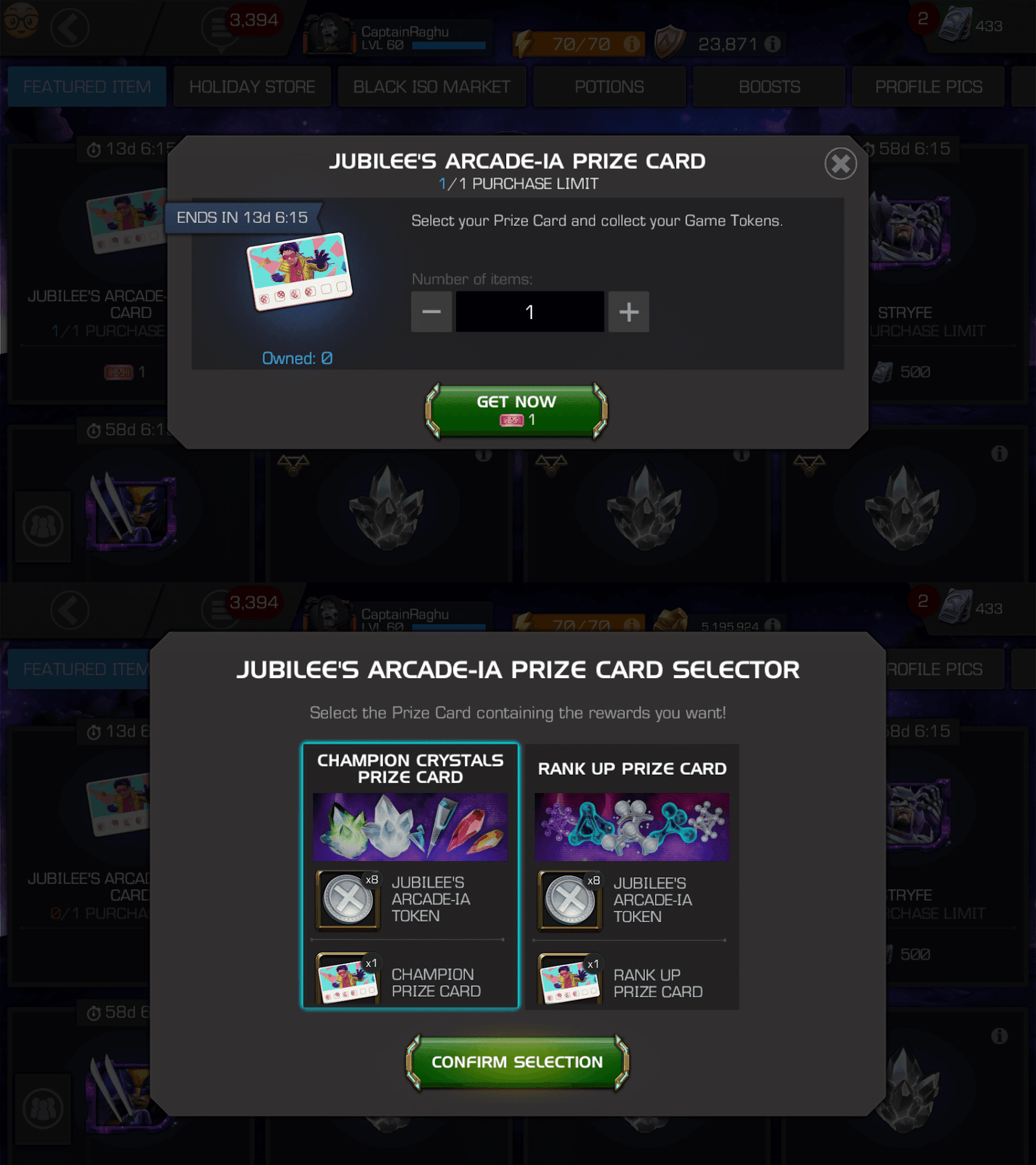 MCOC JUBILEE'S ARCADE-IA PRIZE CARD