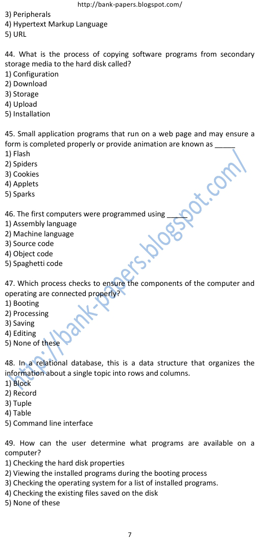 ibps po previous question papers