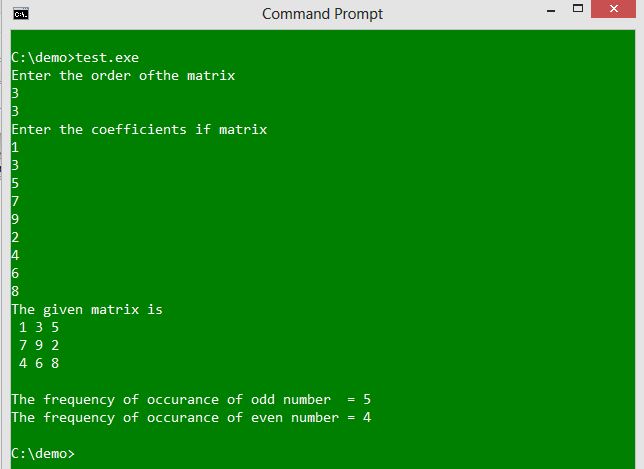 C programs, C programming, C examples, matrix