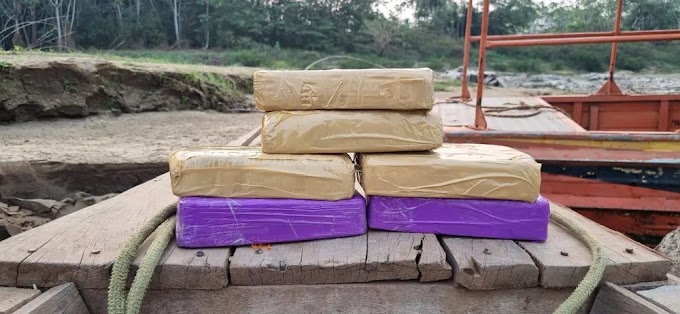 Traficantes abandonam 6 kg de cocaína em barco na fronteira com a Bolívia
