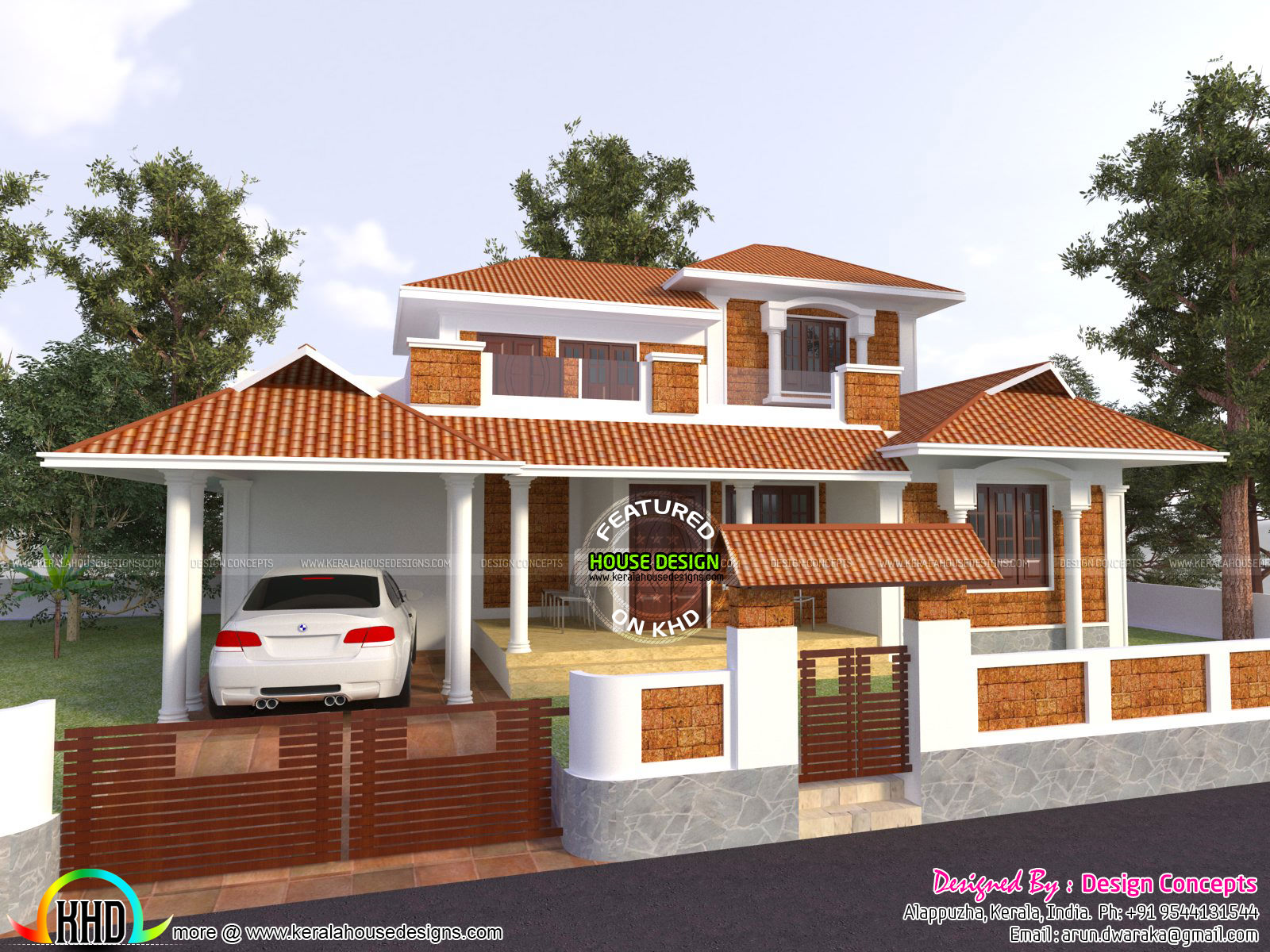  Modern traditional house with same sq ft Kerala home 