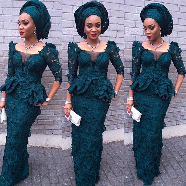 Stylish And Beautiful Aso Ebi Lace Styles 2016