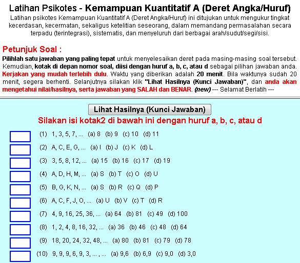 ... salah satu contoh soalpsikologi dan dapat mengetahui hasilnya