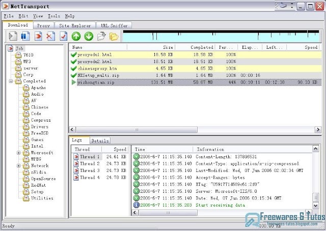 Net Transport 1.87 : un as du téléchargement
