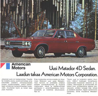 image:1971 Finnish AMC Matador magazine ad, from automotivechronicles.com