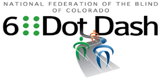 National Federation of the Blind of Colorado 6 Dot Dash logo