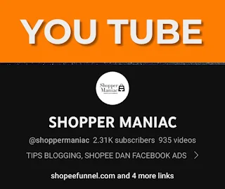 YOU TUBE CHANNEL SHOPPERMANIAC MILIK ANDA