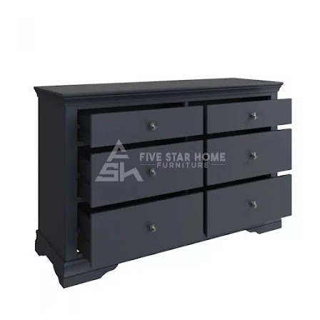 Midnight Grey 6 Drawer Chest