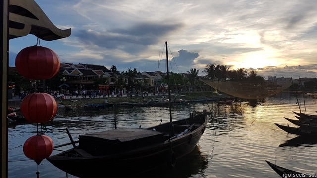 Hoi An ancient town and Thu Bon river side area 