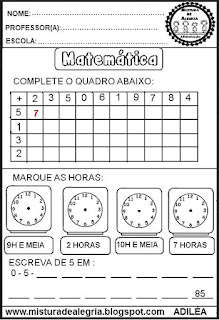 atividades de matemática 3 ano para imprimir