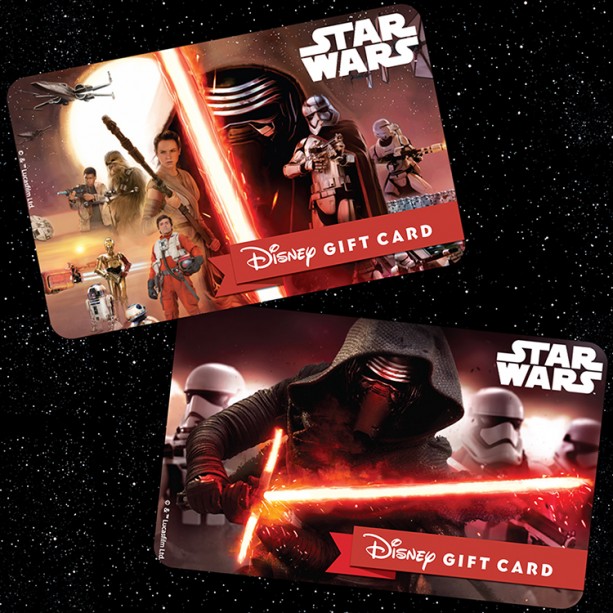 Main Street Memories: Star Wars: The Force Awakens, two Star Wars-themed Disney Gift Card