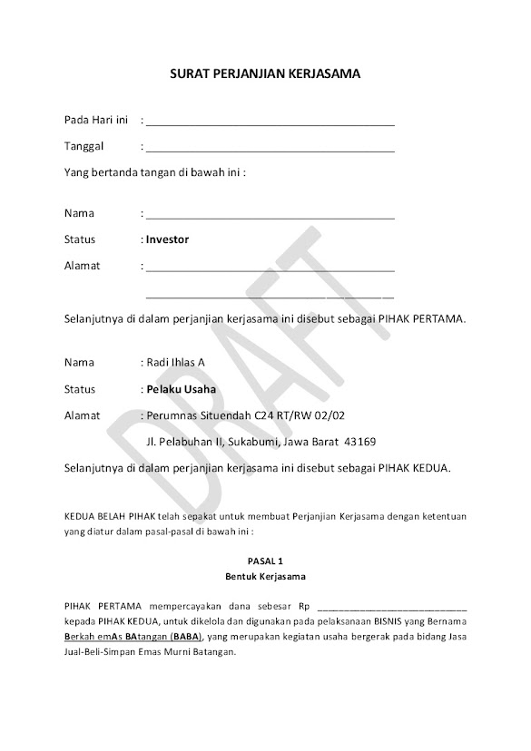 Contoh Surat Perjanjian Kerjasama Bagi Hasil Proyek - Contoh Surat Perjanjian Usaha Bagi Hasil - Download ... / Bagi hasil cara bikin surat perjanjian bagi hasil contoh surat perjanjian bisnis bagi hasil contoh surat perjanjian kerjasama bisnis bagi hasil.