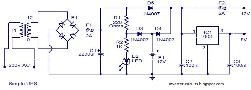Circuits Diagram:  understandable UPS