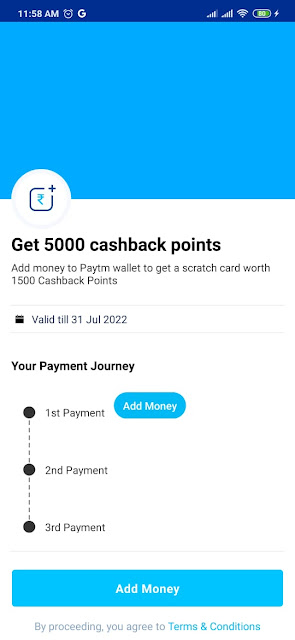 Paytm New Add Money Offer july 2022