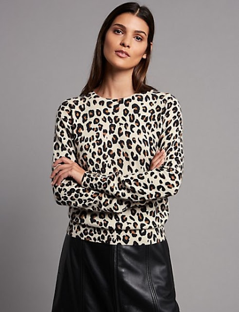 marks and spencer pure cashmere animal print jumper