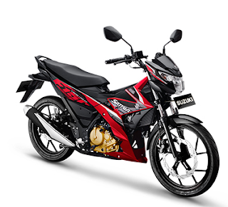 Satria F150 injeksi Stonger Red/Titan Black (merah)