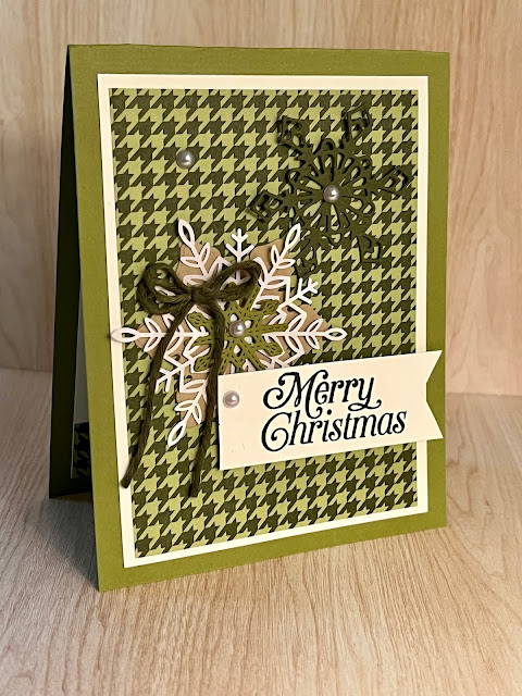 Handmade Christmas Card idea using Gingerbread Dies and Stitched Snowflake Dies from Stampin up!