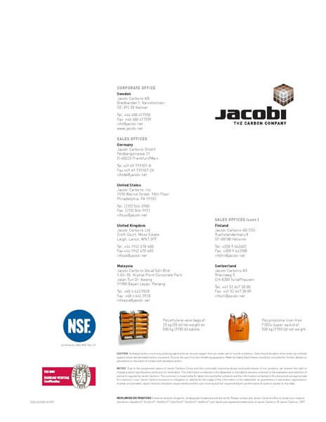 Technical Data Sheet (TDS) Karbon Aktif Jacobi AquaSorb 1000