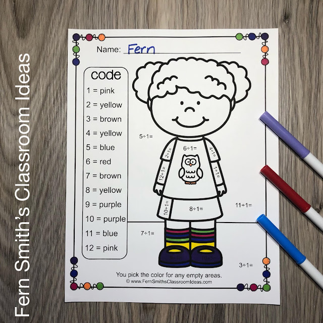 Click Here to Download This Color By Number Divide By One Resource For Your Classroom Today!