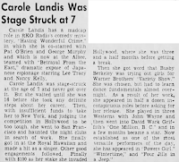 Carole Landis Stage Struck Article