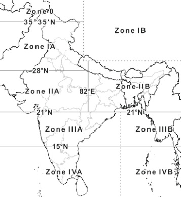 india utm zone map Indian Grid System Gyan Information Pedia india utm zone map