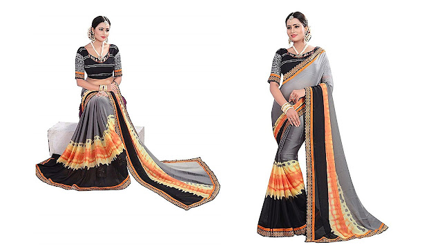 SareePopular Georgette Saree With Blouse Piece