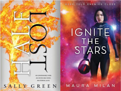 Cover images for "Half Lost" by Sally Green and "Ignite the Stars" by Maura Milan