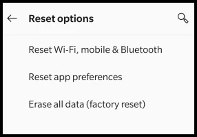 إعادة تعيين Wi-Fi البلوتوث