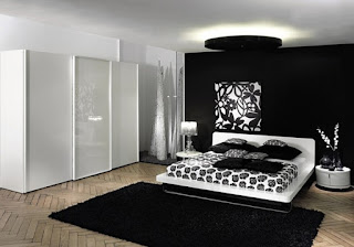 bedroom black and white theme