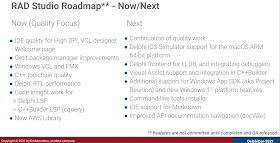 RAD Studio, Delphi и C++Builder roadmap