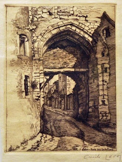 Vintage Etching - Porte des Cordeliers, Falaise - Emile Leroi