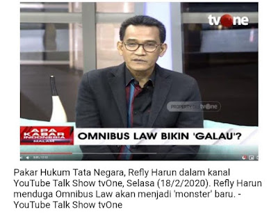 Bahaya dan Cilakanya Rancangan UU OMNIBUS LAW Bagi Kehidupan Berbangsa Dan Bernegara