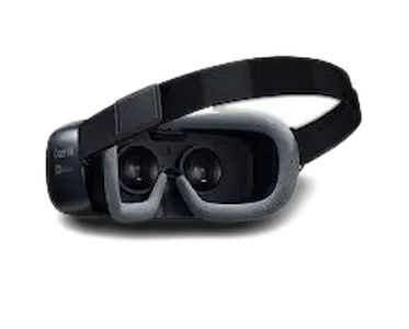 Samsung Gear VR from the back with a white background