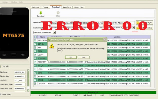 kode error flash tool