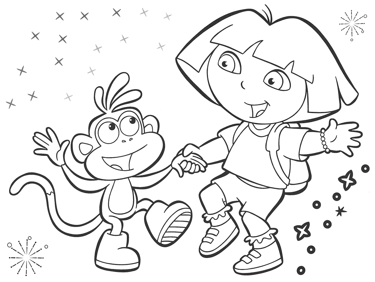 dora the explorer coloring pages free printable - Dora the Explorer Coloring Pages for Kids Free Printable 